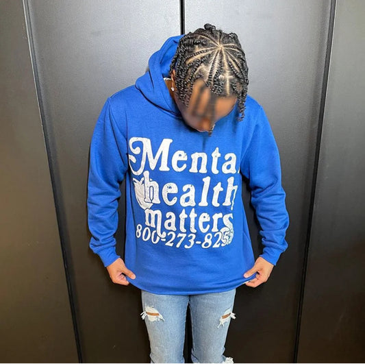 Mental Health Matters Graphic Print Pullover Hoodie