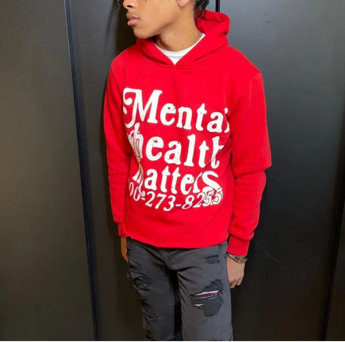 Mental Health Matters Graphic Print Pullover Hoodie