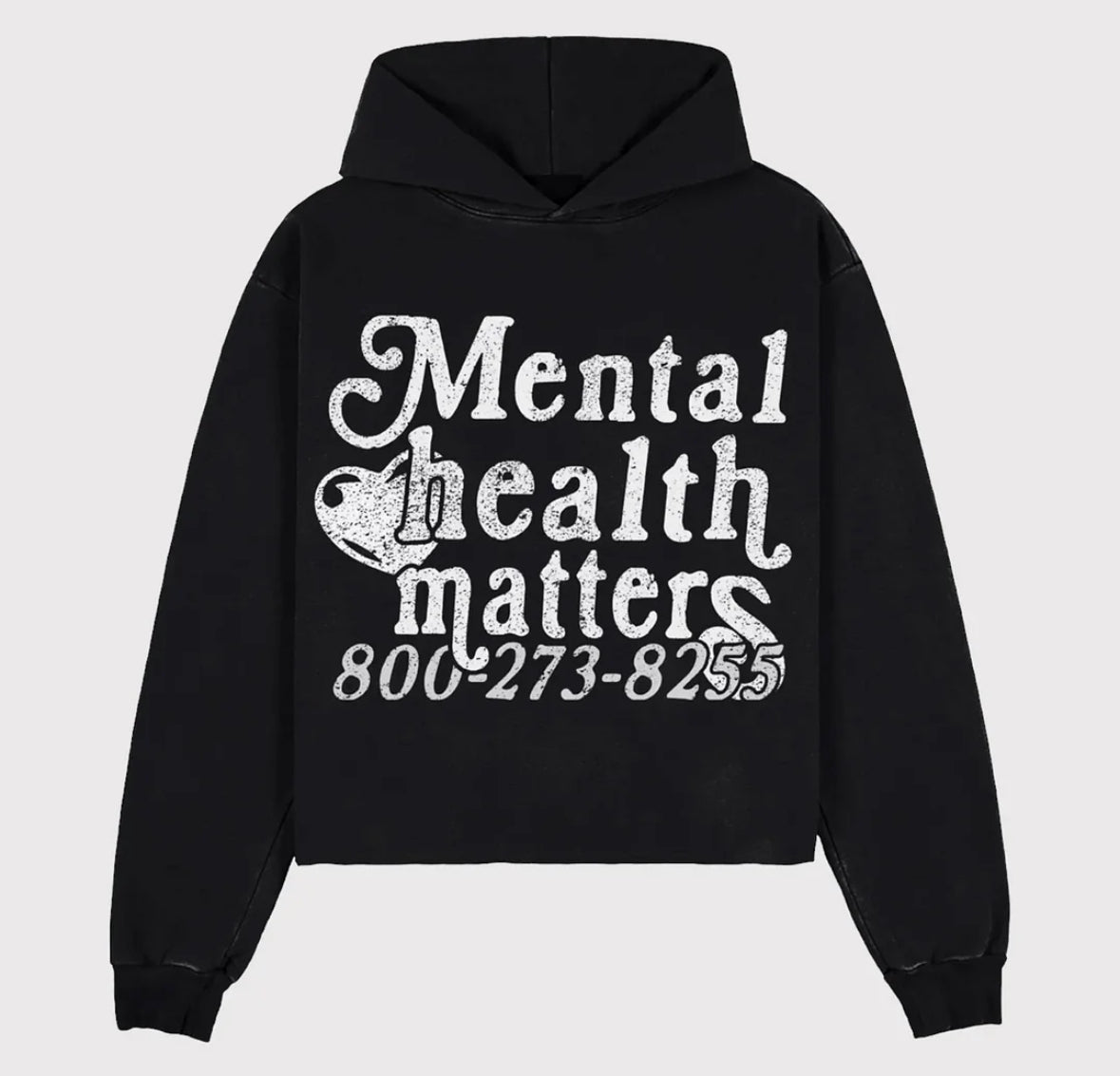 Mental Health Matters Graphic Print Pullover Hoodie