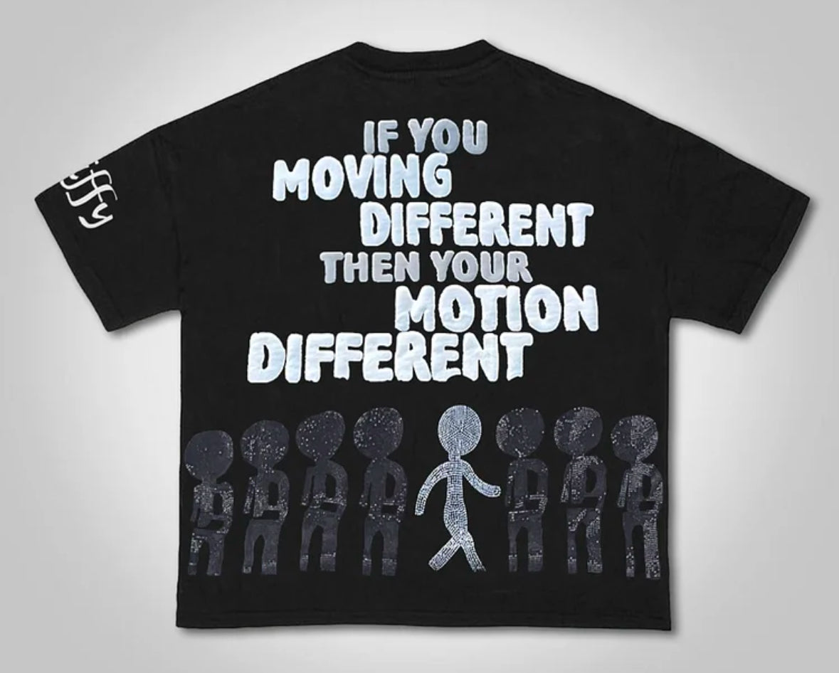 Motion Different Graphic 100% Cotton Short Sleeve T-Shirt