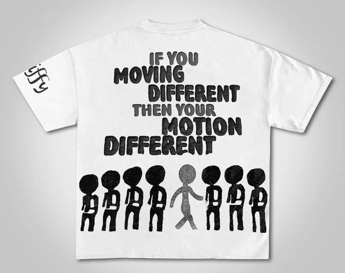 Motion Different Graphic 100% Cotton Short Sleeve T-Shirt