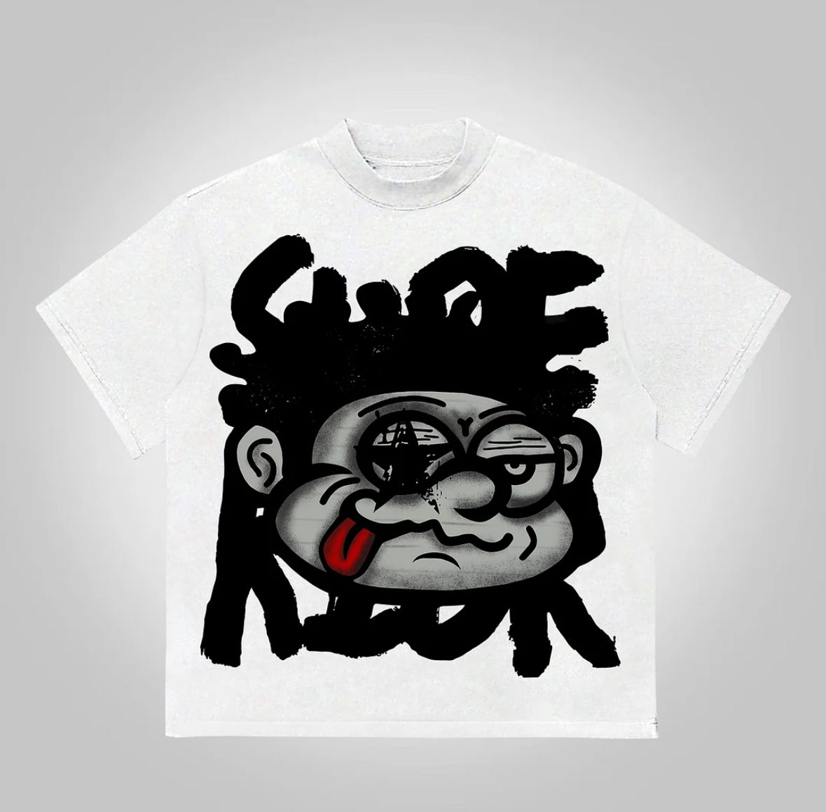 Big Face Graphic Cotton T-Shirt